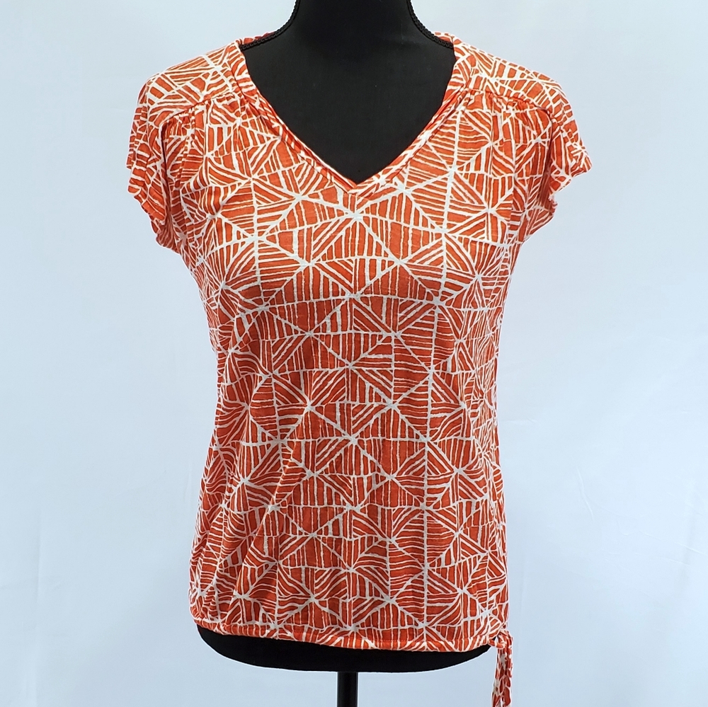 Lucky Brand Women's Short Sleeve Tie Bottom